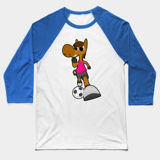 Horse as Soccer player with Soccer ball Baseball T-Shirt